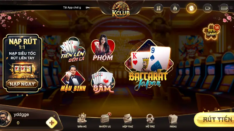 Đôi nét về sảnh game bài đổi thưởng KCLUB
