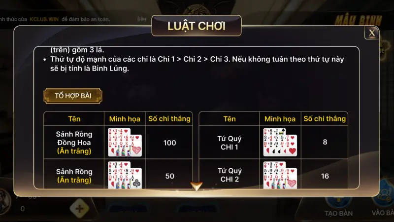 Hướng dẫn chơi đánh bài trực tuyến trên tại KCLUB